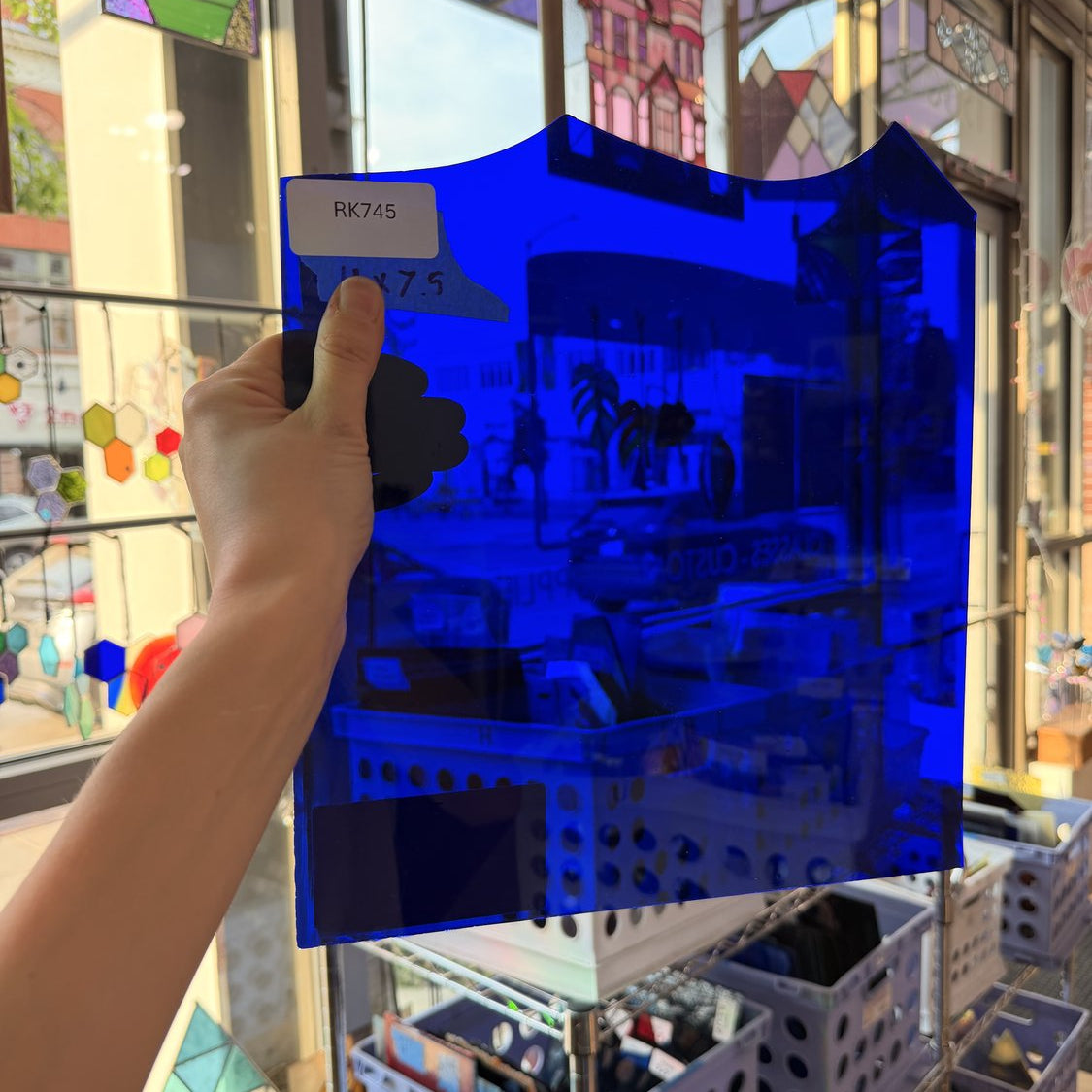 Dark Blue Flash Glass (on clear)