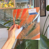 Orange White Mixed on Clear Lamberts Flash Glass Sheet Glass Lamberts Glass 8.5x7.5in (LA-48755757)