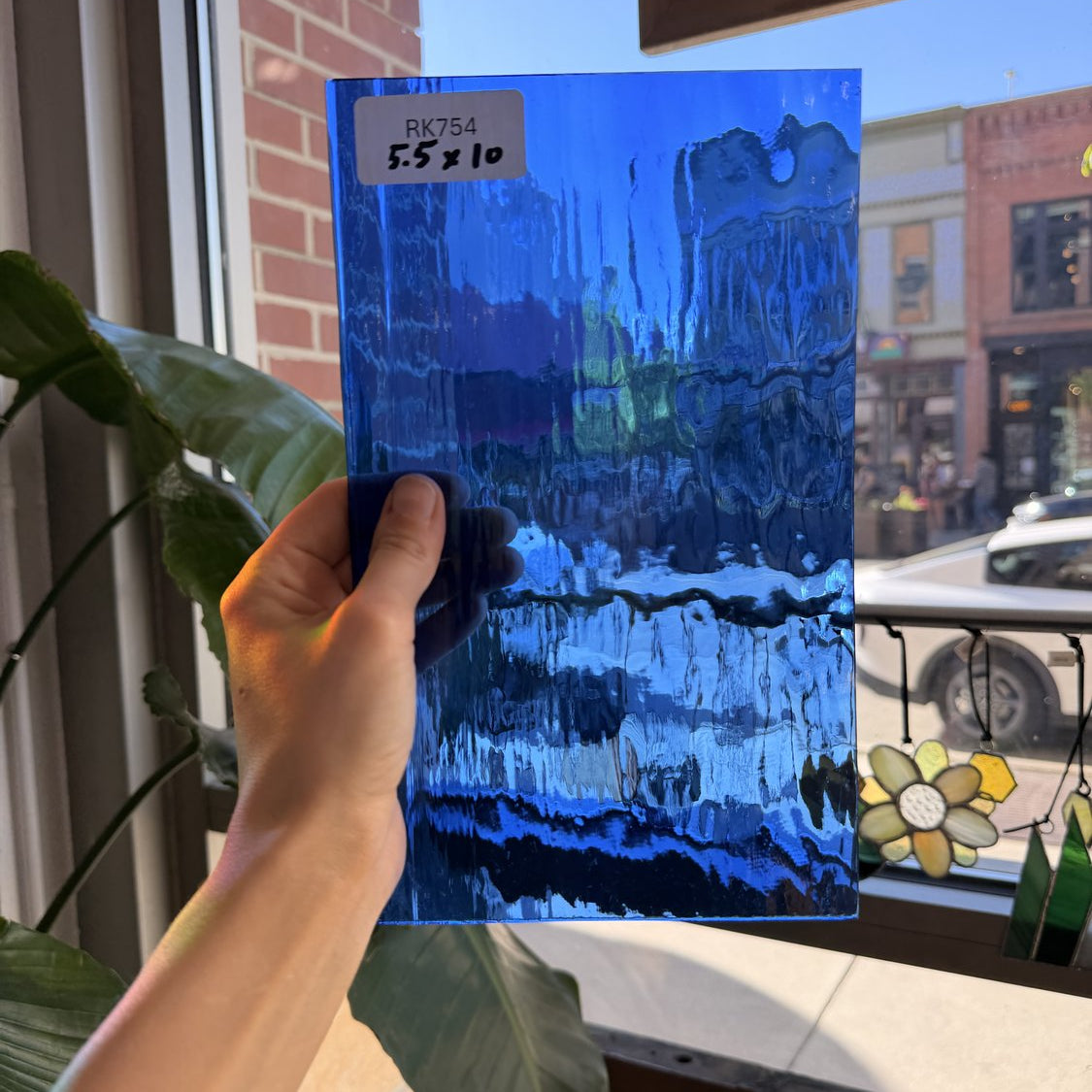 Vintage Blue Spectrum Waterglass Sheet Glass Spectrum Glass