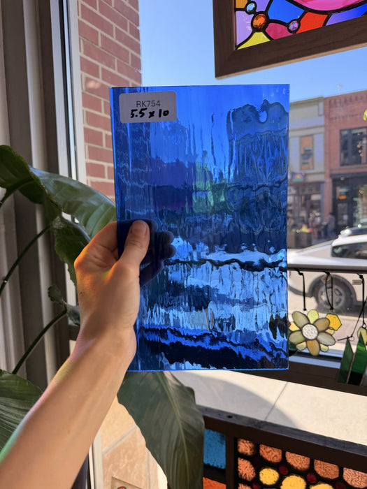 Vintage Blue Spectrum Waterglass Sheet Glass Spectrum Glass