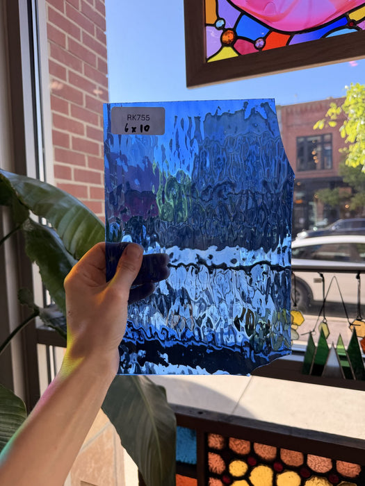 Vintage Blue Spectrum Waterglass Sheet Glass Spectrum Glass