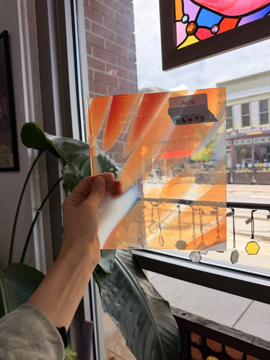 Orange White Mixed on Clear Lamberts Flash Glass Sheet Glass Lamberts Glass