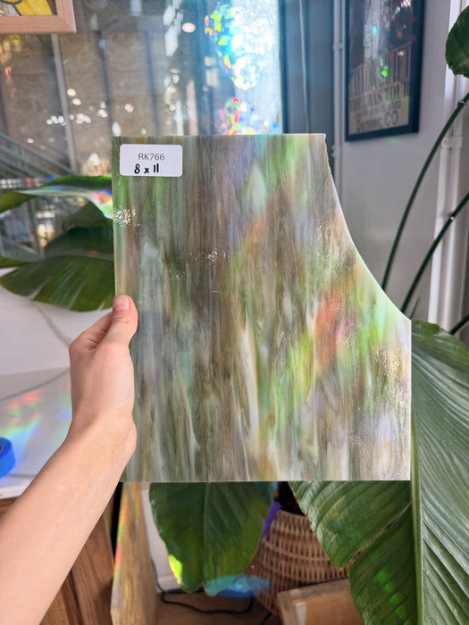 Brown Green Mixed Opal Sheet Glass Colorado Glassworks RK766 (8x11in)