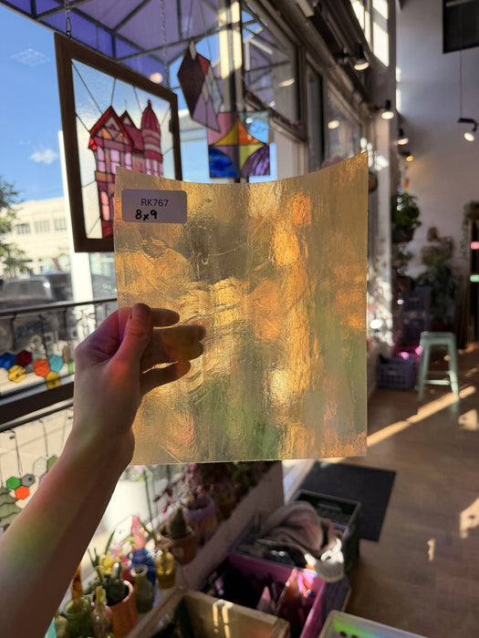 Light Tan Mixed Wispy Sheet Glass Colorado Glassworks
