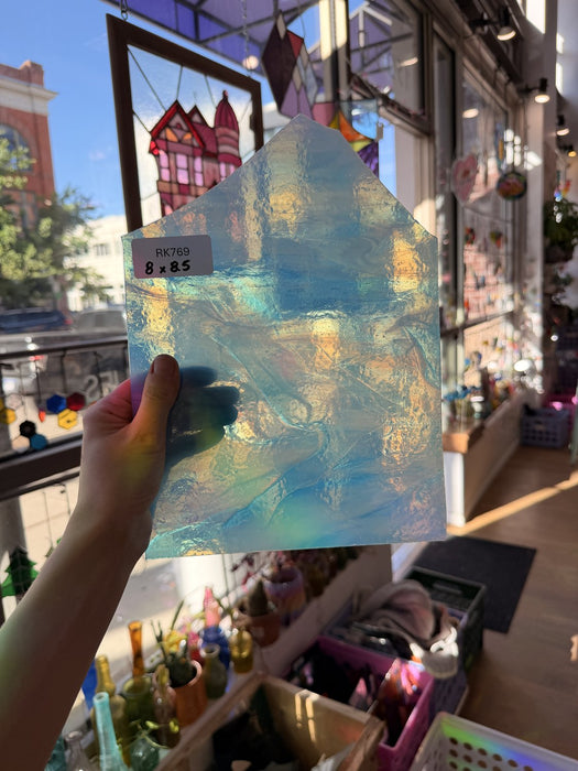 Blue White Mixed Opal Kokomo Sheet Glass Kokomo Glass