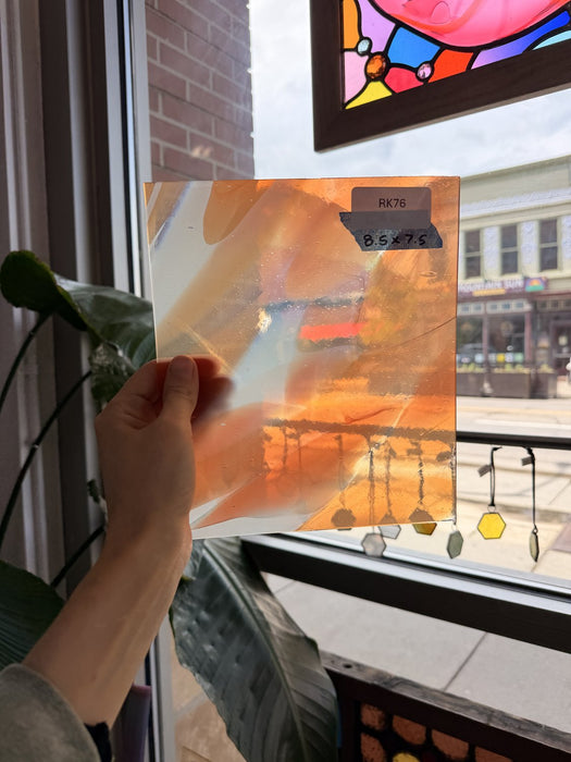 Orange White Mixed on Clear Lamberts Flash Glass Sheet Glass Lamberts Glass