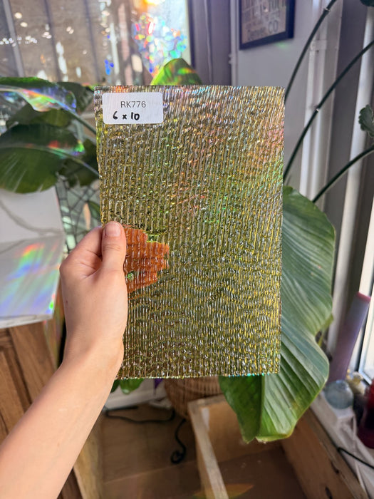 Gold Vintage Allegre Optimum Sheet Glass Colorado Glassworks RK776 (6x10in)