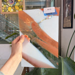 Orange White Mixed on Clear Lamberts Flash Glass Sheet Glass Lamberts Glass 11x7in (LA-48854061)