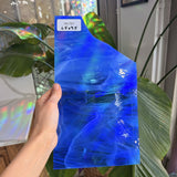Spectrum Blue White Wispy Sheet Glass Spectrum Glass 9.5x6.5in (SP-86419245)