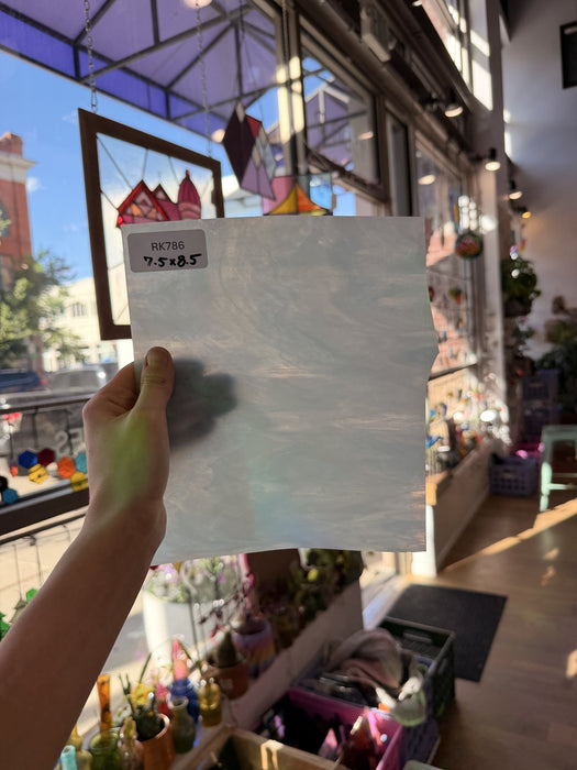 White Wispy Sheet Glass Colorado Glassworks