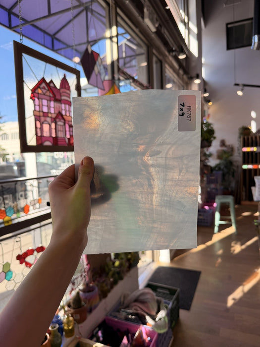 White Wispy Sheet Glass Colorado Glassworks