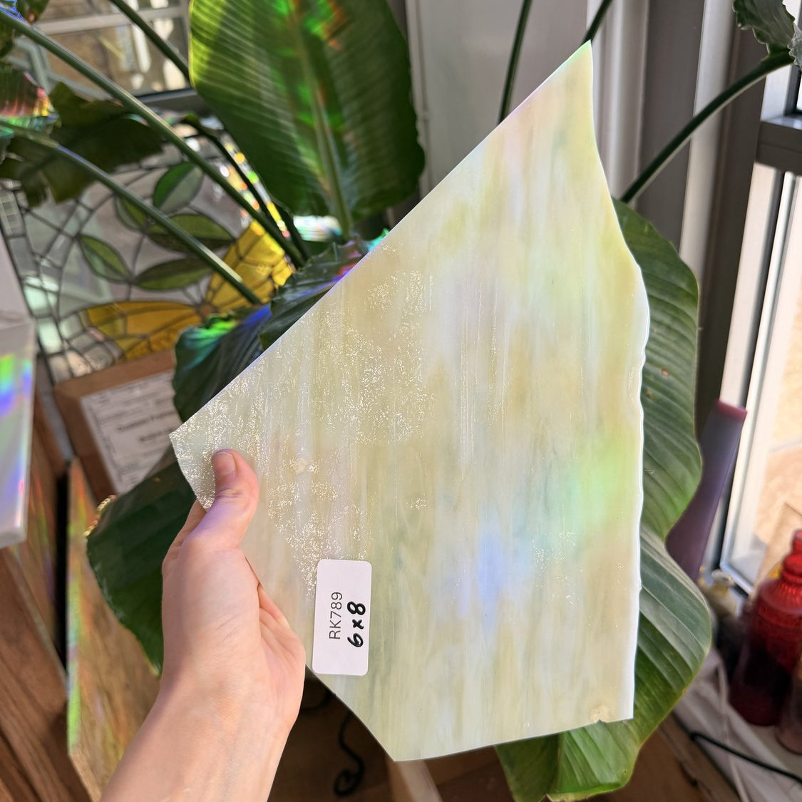 Tan White Wispy Sheet Glass Colorado Glassworks Default Title