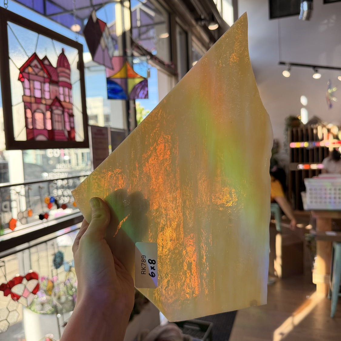 Tan White Wispy Sheet Glass Colorado Glassworks