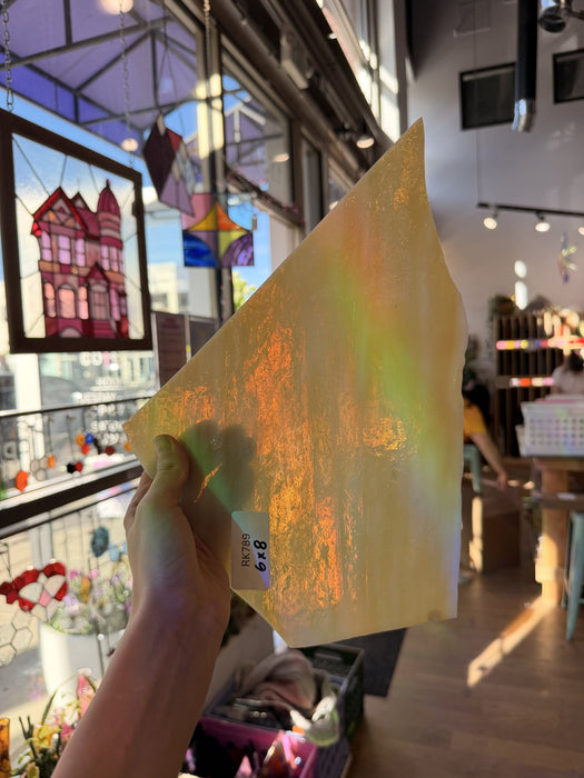 Tan White Wispy Sheet Glass Colorado Glassworks