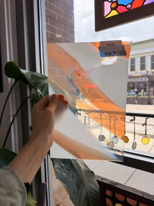 Orange White Mixed on Clear Lamberts Flash Glass Sheet Glass Lamberts Glass