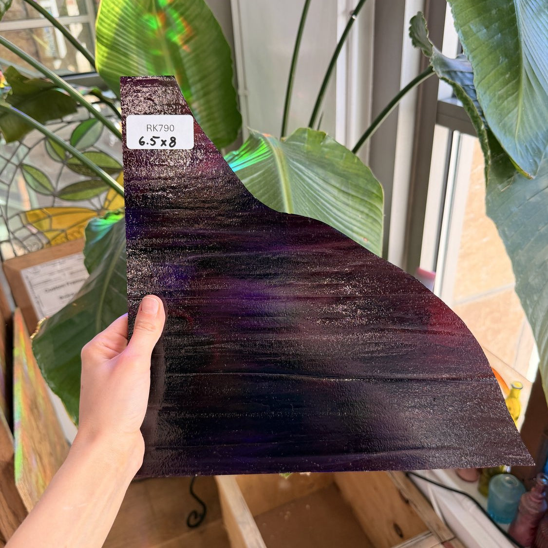 Textured Deep Wine Red Wispy Sheet Glass Colorado Glassworks Default Title