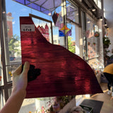 Textured Deep Wine Red Wispy Sheet Glass Colorado Glassworks