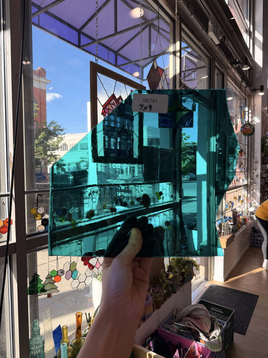 Teal Transparent Mouthblown