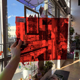 Mouthblown Red Sheet Glass Mouth Blown Glass