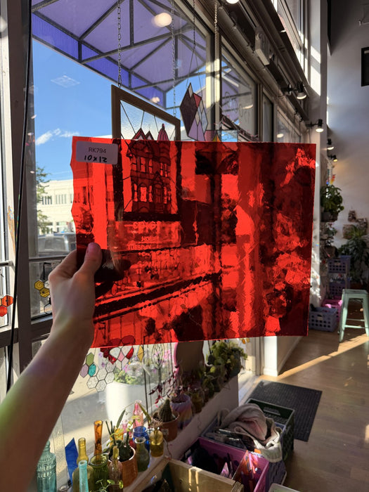 Mouthblown Red Sheet Glass Mouth Blown Glass