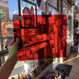 Mouthblown Red Sheet Glass Mouth Blown Glass