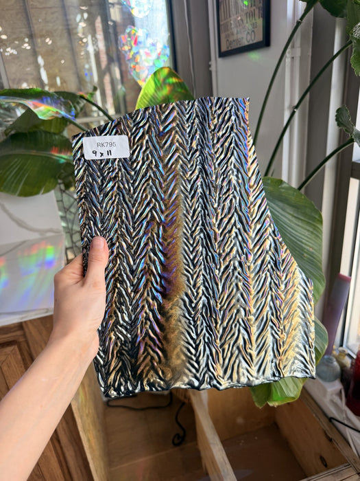 Black Iridescent Herringbone Bullseye Fusible Sheet Glass Bullseye Glass Default Title