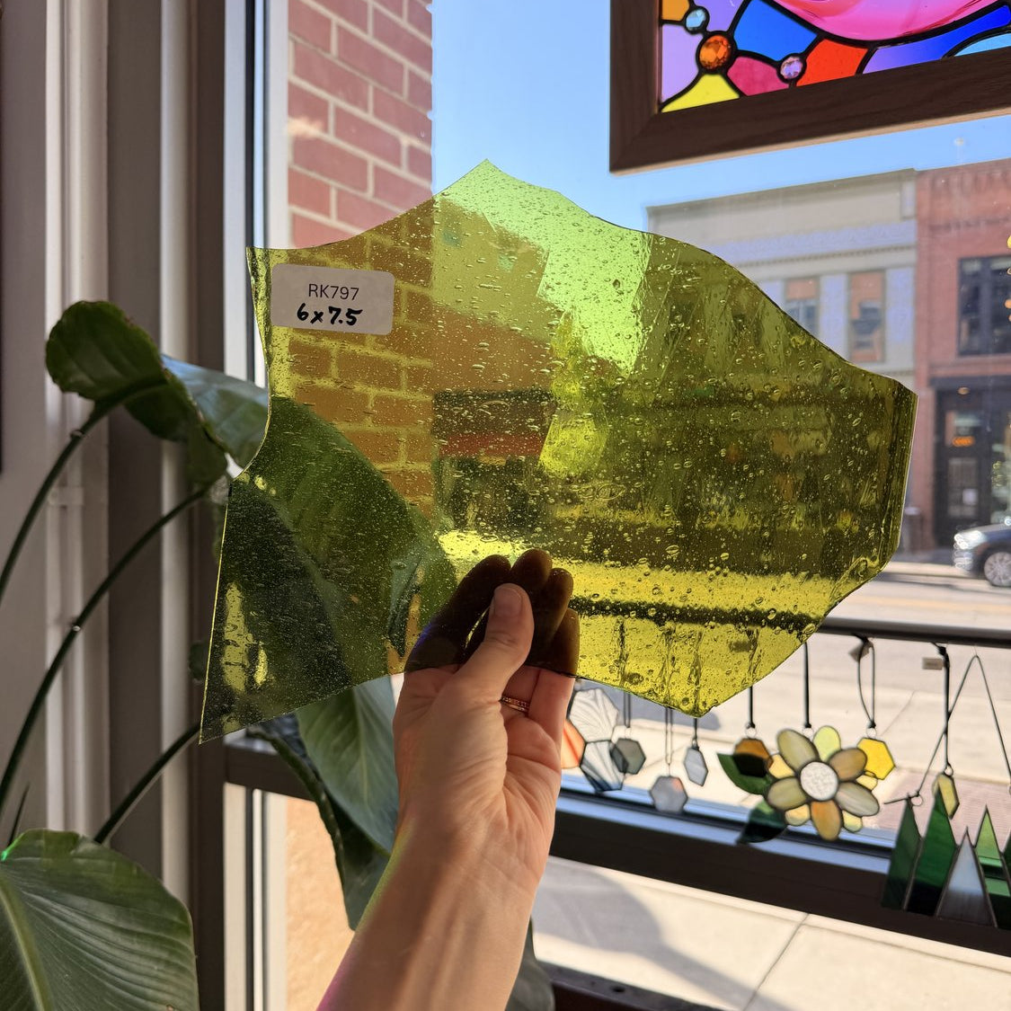 Olive Green Mouthblown Lamberts Sheet Glass Lamberts Glass