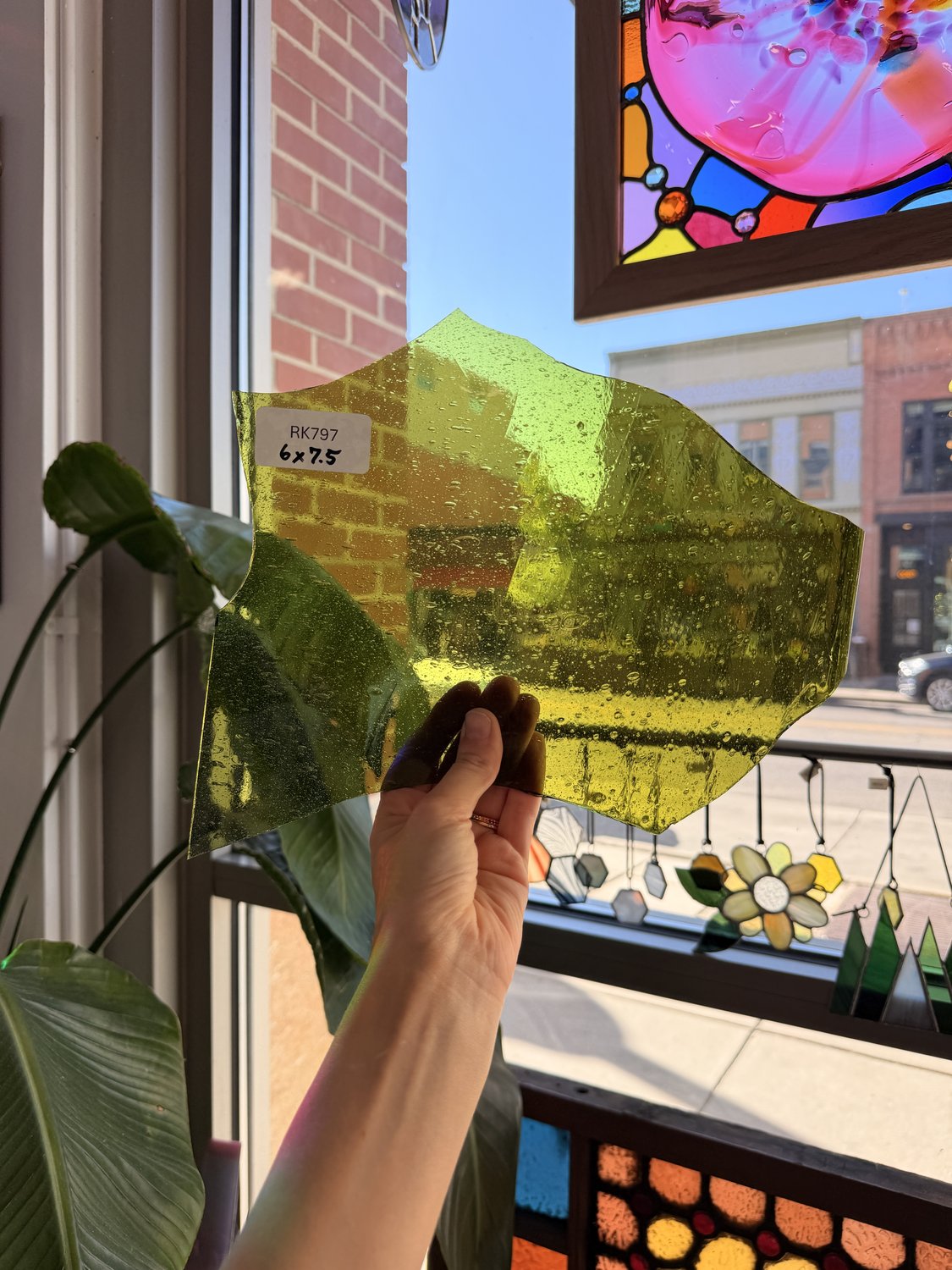 Olive Green Mouthblown Lamberts Sheet Glass Lamberts Glass