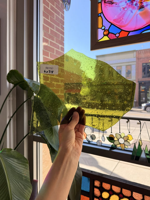 Olive Green Mouthblown Lamberts Sheet Glass Lamberts Glass