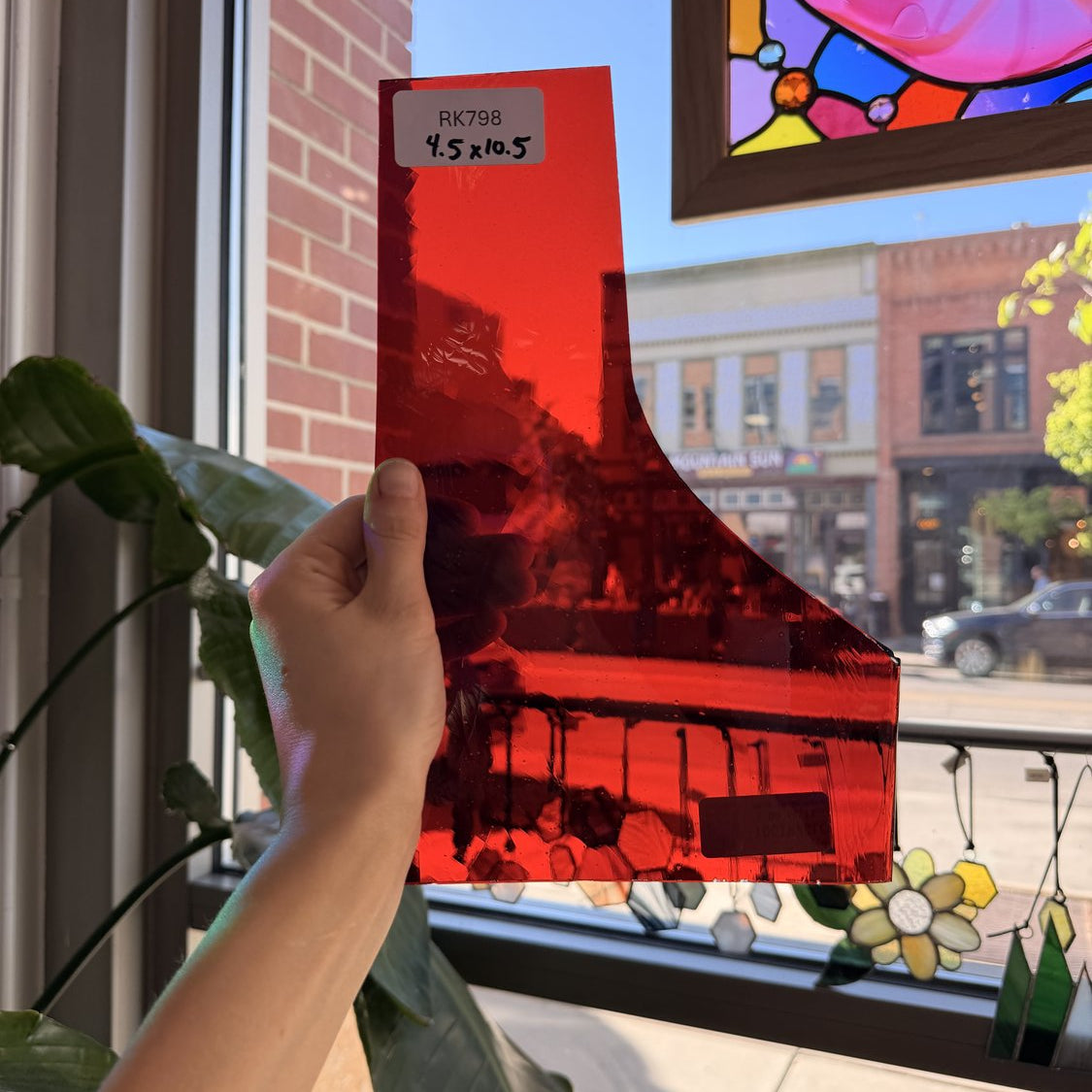 Dark Red Lamberts Flash Glass (red on clear)