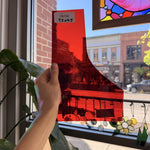 Dark Red Lamberts Flash Glass (red on clear)