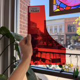 Dark Red Lamberts Flash Glass (red on clear)