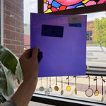 Purple/Blue Opal on Clear Flashed Lamberts Mouthblown Glass Sheet Glass Lamberts Glass