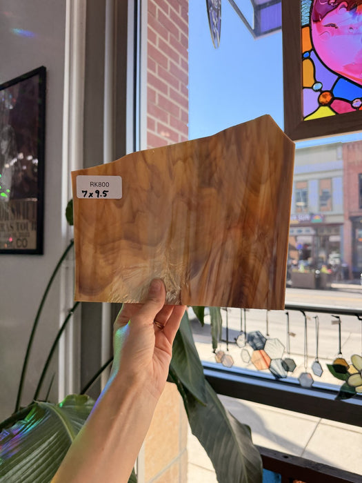Brown Spectrum Vintage Wispy Sheet Glass Spectrum Glass