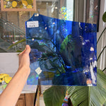 Vintage Blue Mixed Wispy English Glass Sheet Glass Colorado Glassworks