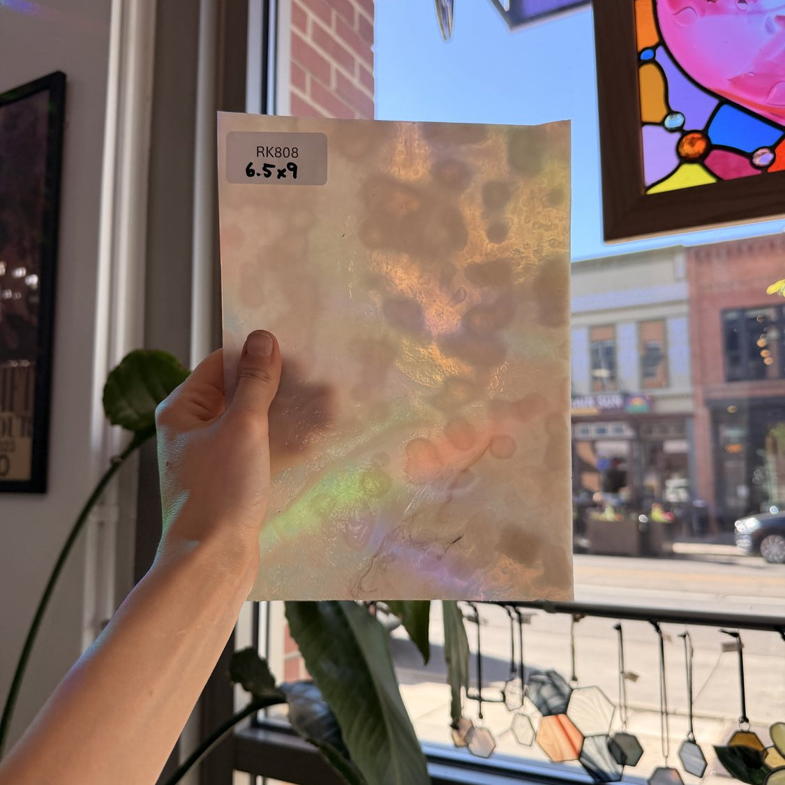 White Mottled Vintage Sheet Glass Colorado Glassworks