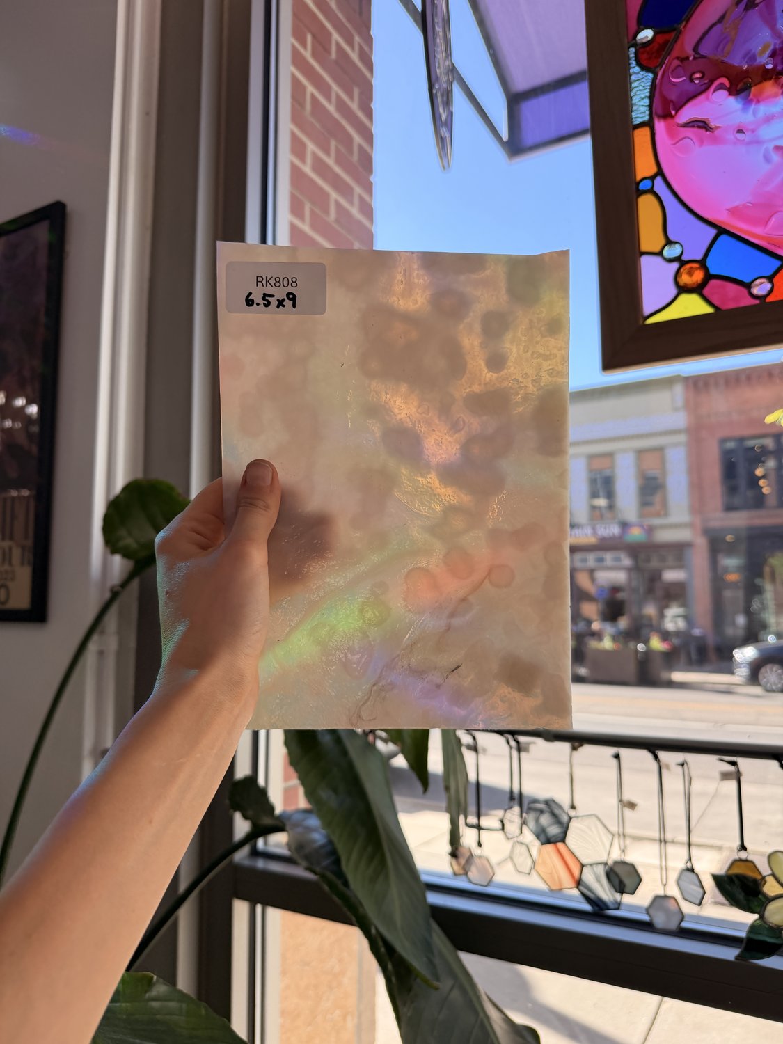 White Mottled Vintage Sheet Glass Colorado Glassworks