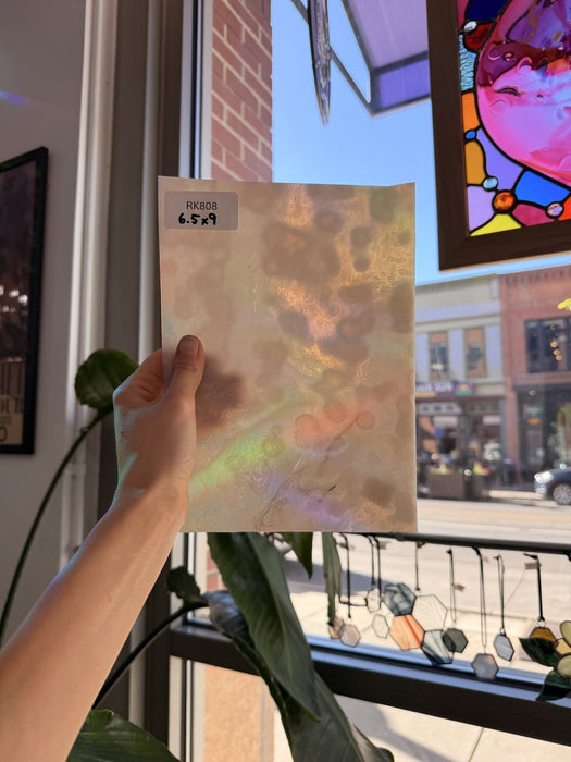 White Mottled Vintage Sheet Glass Colorado Glassworks