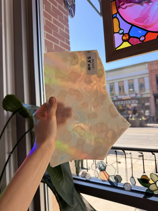 White Mottled Vintage Sheet Glass Colorado Glassworks