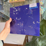 Purple/Blue Opal on Clear Flashed Lamberts Mouthblown Glass Sheet Glass Lamberts Glass 9x9in (LA-51967021)