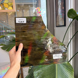 Vintage Amber Black Opal Wispy Vintage Armstrong 215-S Sheet Glass Armstrong Glass 7x10.5in (ARM-90154797)