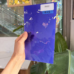 Purple/Blue Opal on Clear Flashed Lamberts Mouthblown Glass Sheet Glass Lamberts Glass 9x5in (LA-51999789)
