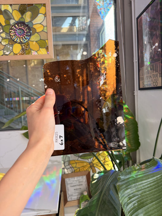 Dark Brown Mouthblown Sheet Glass Mouth Blown Glass RK825 (6x7in)