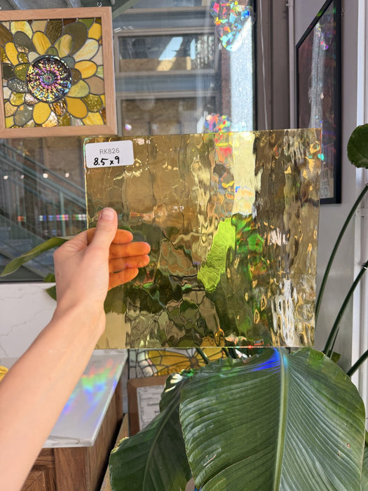 Light Amber Vintage Spectrum Waterglass Sheet Glass Spectrum Glass RK826 (9x8.5in)