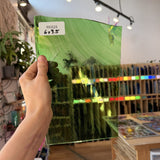 Mouthblown Green Clear Flash (on clear) Sheet Glass