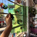 Mouthblown Green Clear Flash (on clear) Sheet Glass