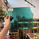 Teal Blue Reamy Lamberts Sheet Glass Flash (on clear)