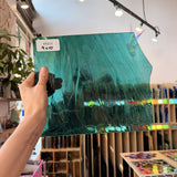 Teal Blue Reamy Lamberts Sheet Glass Flash (on clear)