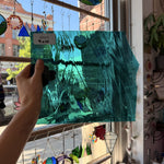 Teal Blue Reamy Lamberts Sheet Glass Flash (on clear)