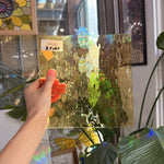 Light Amber Vintage Spectrum Waterglass Sheet Glass Spectrum Glass 8.5x8.5in (SP-93923117)